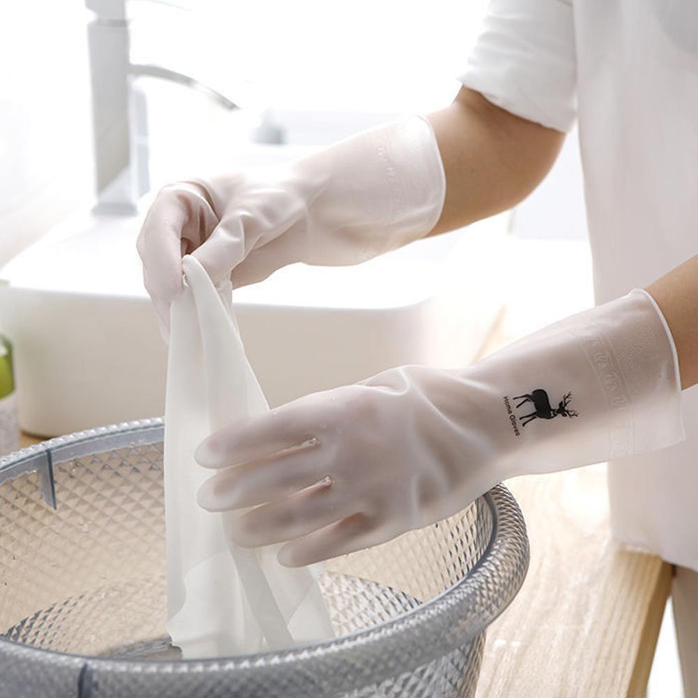 Dishwashing GlovesReusable Latex Cleaning Gloves for Housework Kitchen Bathroom Durable Clean Wear-Resistant Waterproof Gloves R
