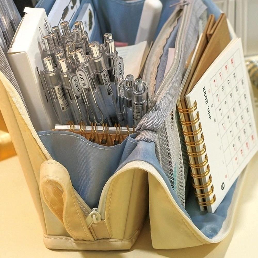 Large Capacity Folding Pencil Case Cosmetics Storage Stationary Holder  Children Gift