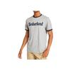 Timberland Color Block Collar Logo Print Short Sleeve T-Shirt Men Tops Gray A2B86052