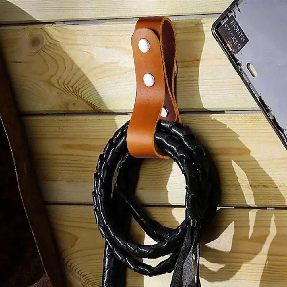 1pc PU Leather Leather Whip Holder Halloween Bullwhip Whip Loop Portable Belt Whips Holder  Cowboy