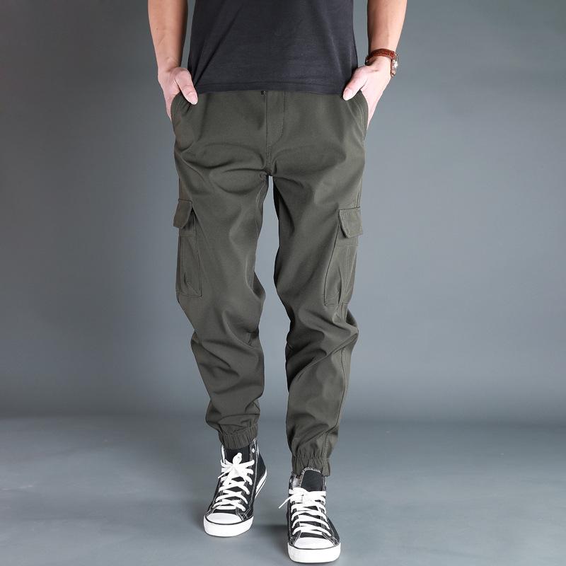 Men's Fashionable Multi-Pocket Cargo Pants: Autumn/Winter Thick Joggers with Loose Fit and Tapered Legs
