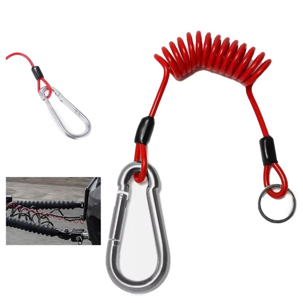 

Coiled Design Breakaway Trailer Cable Easy To Install Flexible And Tangle-Free High-Quality Materials Red Color Towing Safety