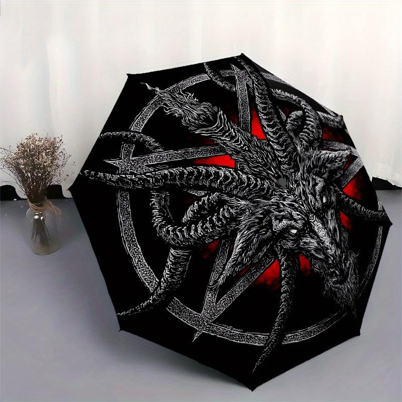 1pc Baphomet Satanic Symbol Umbrella with Plastic Handle,Suitable for All Seasons Home Travel Outdoor UmbrellaB1813
