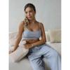 New women's fashion two-piece home wear set: strapless tank top and wide-leg pants