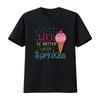 Womens Life Is Better With Sprinkles T Shirt Sweet Ice Cream Lover Black Vintage Washed Slightly Versatile Streetwear Fashion