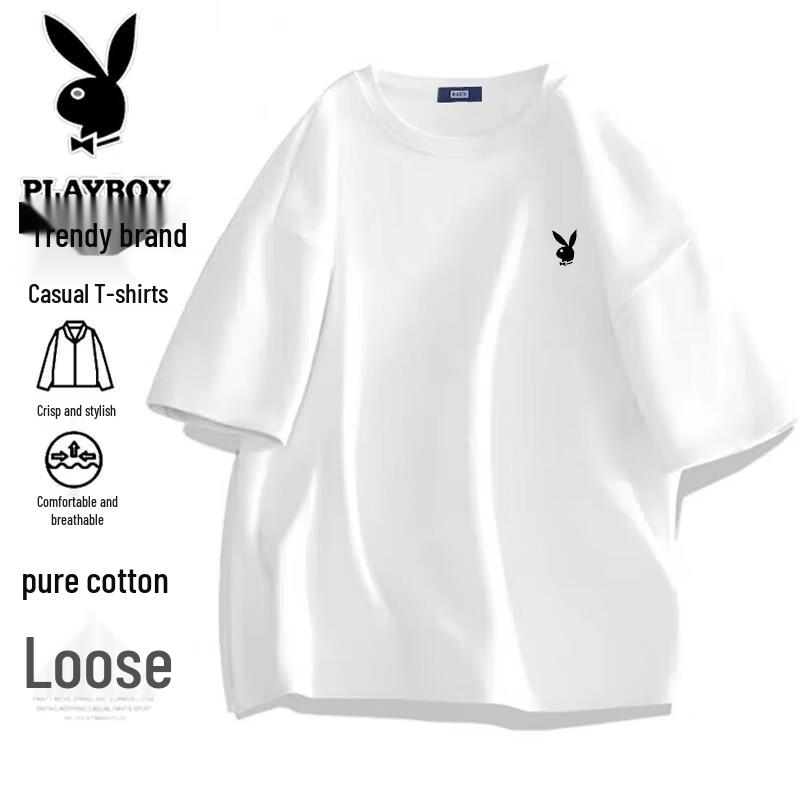 Мужская футболка с коротким рукавом Playboy из чистого хлопка L