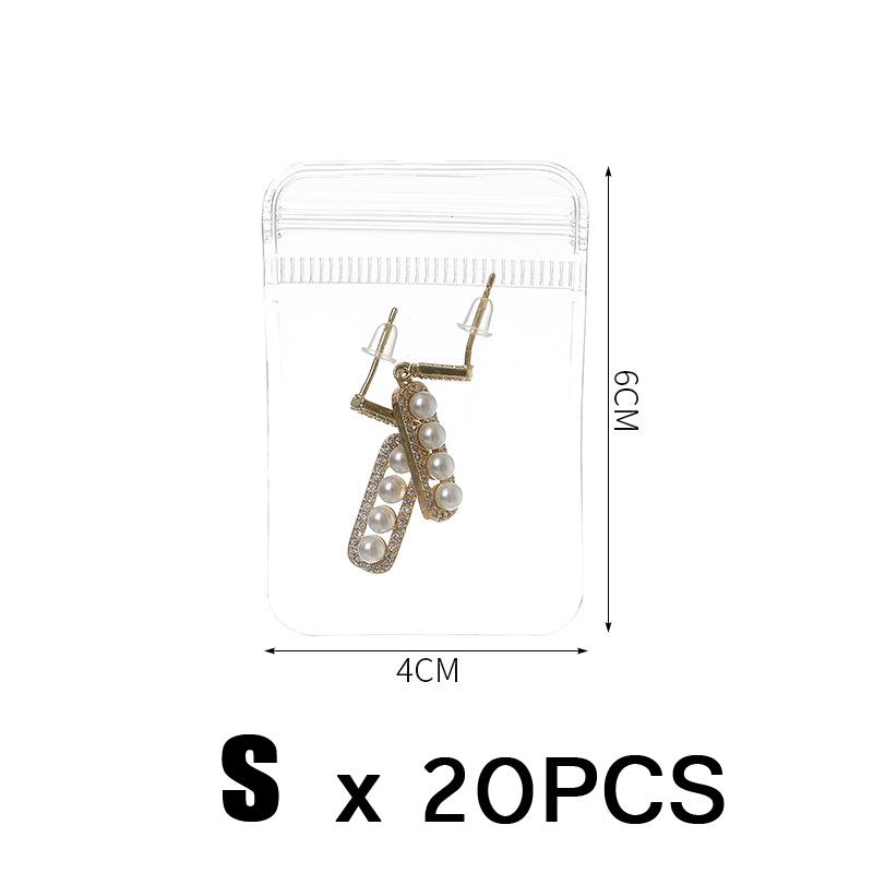 20 Stück transparente, selbstdichtende Schmuckbeutel, dicke Halsketten, Armbänder, Druckverschlussbeutel, Ring-Aufbewahrungstasche, Aufbewahrungstasche, Antioxidationsbeutel