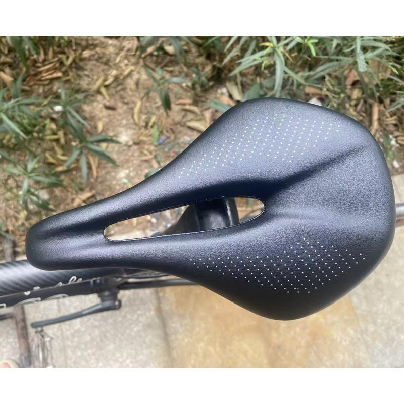 2024NEW Pu+carbon Fiber Saddle Road Mtb Mountain Bike Bicycle Saddle for Man Cycling Saddle Trail Comfort Races Seat Red White