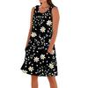 Print Dresses For Women Loose Beach Vacation Casual Sleeveless Sundresses With Pockets Tank Dress