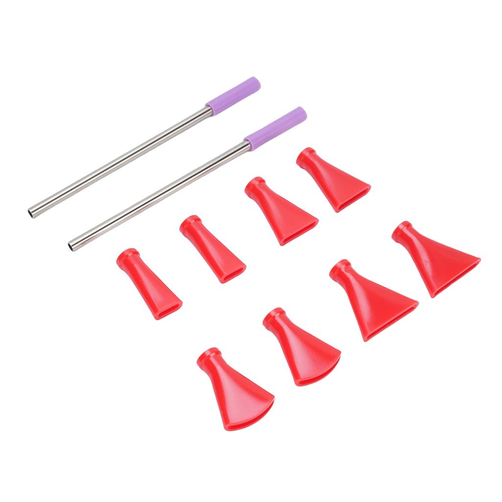 2Pcs Stainless Steel Straw 8Pcs Blow Nozzles Set Multifunctional Acrylic Pouring Paint Supplies