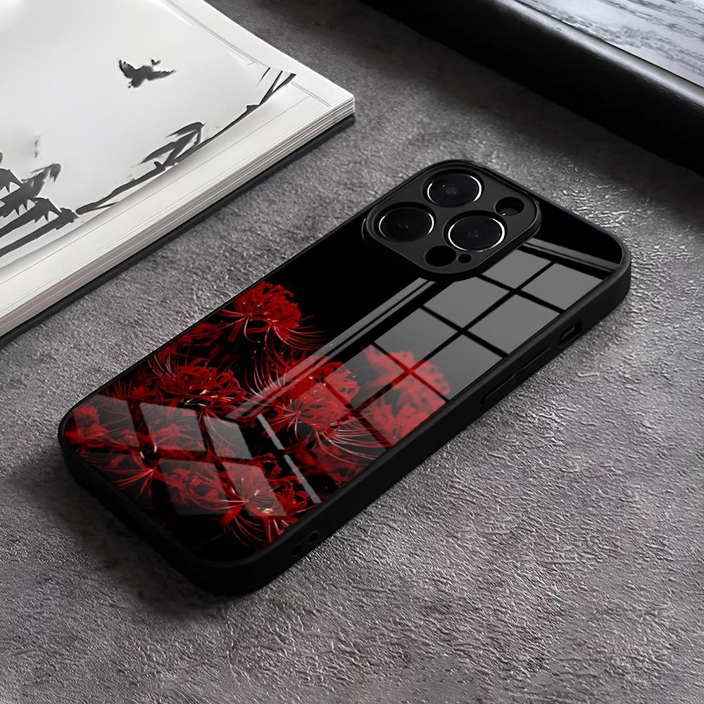 

Red Spider Lily Flower Of Hell Phone Case For IPhone 17 15 Pro Max 12 16 14 Plus 11 13 Pro X XR XS 7 8 Plus SE Glass Cover iPhone14 Plus