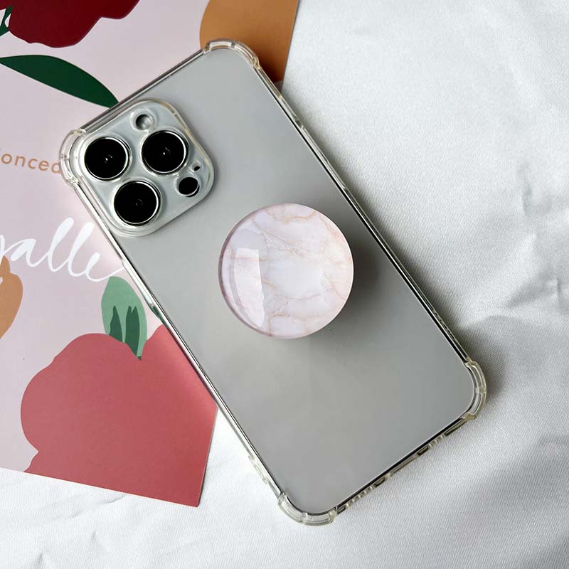 Marble Pattern Crystal Glass Phone Holder Foldable mobile phone Socket Crystal Glass phone grips 5