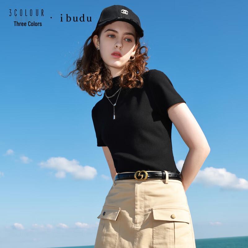 Sancai Women s Minimalist Stand Collar Slim Fit T-Shirt XL