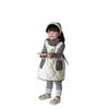 Baby Girl Korean Style Winter Vest and Long Sleeve Mori Dress Set