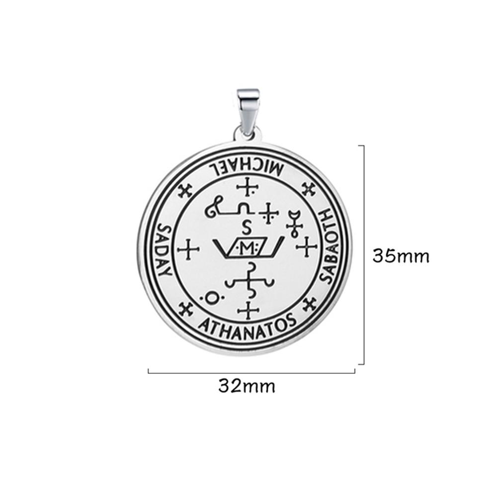 

Teamer King of Solomon Pendant Archangel Michael Sigil Pendants Protection Courage Power Strength Amulet Stainless Steel Jewelry