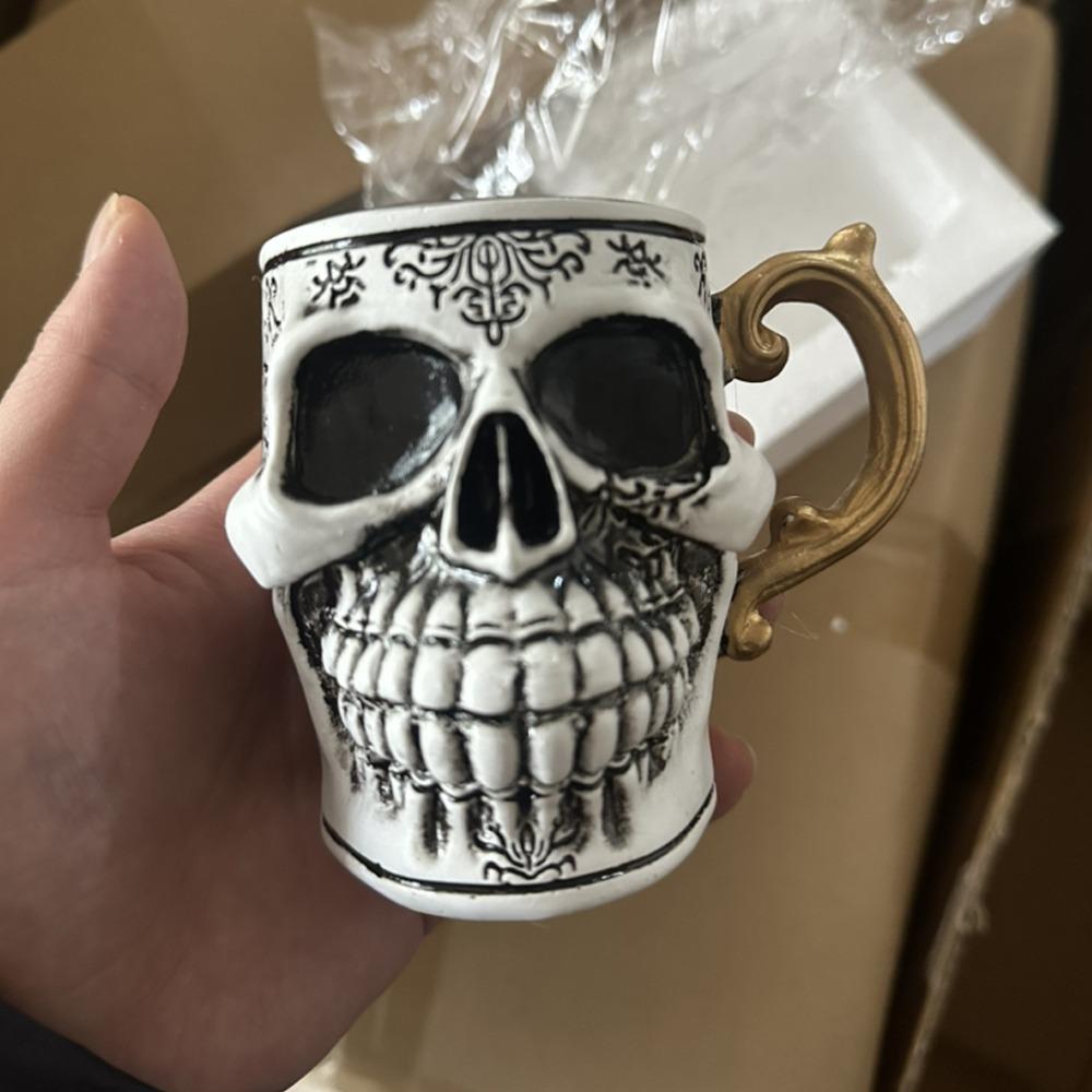 Bonehead Design Skull Coffee Mug Resin Skeleton Head Mugs Skull Crusher Coffee  for Coffee Lovers Style A