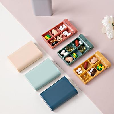 Compact 6-Compartment Dustproof Pill Organizer for Travel and Outdoor Use - Ideal for Elderly and Children