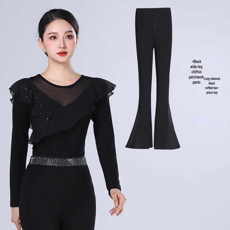 2026 Women's Sequin Ruffle Leotard - High-End Spring/Summer Figure Training & Etiquette Outfit