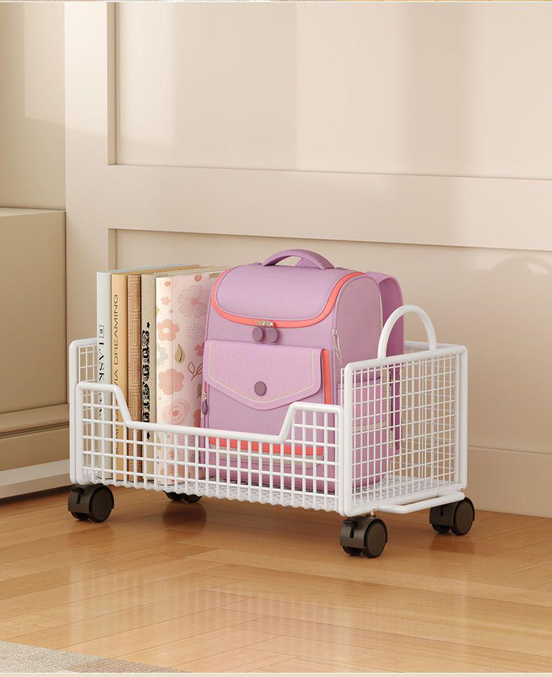 Mobile Under-Desk Bookshelf with Wheels for Students