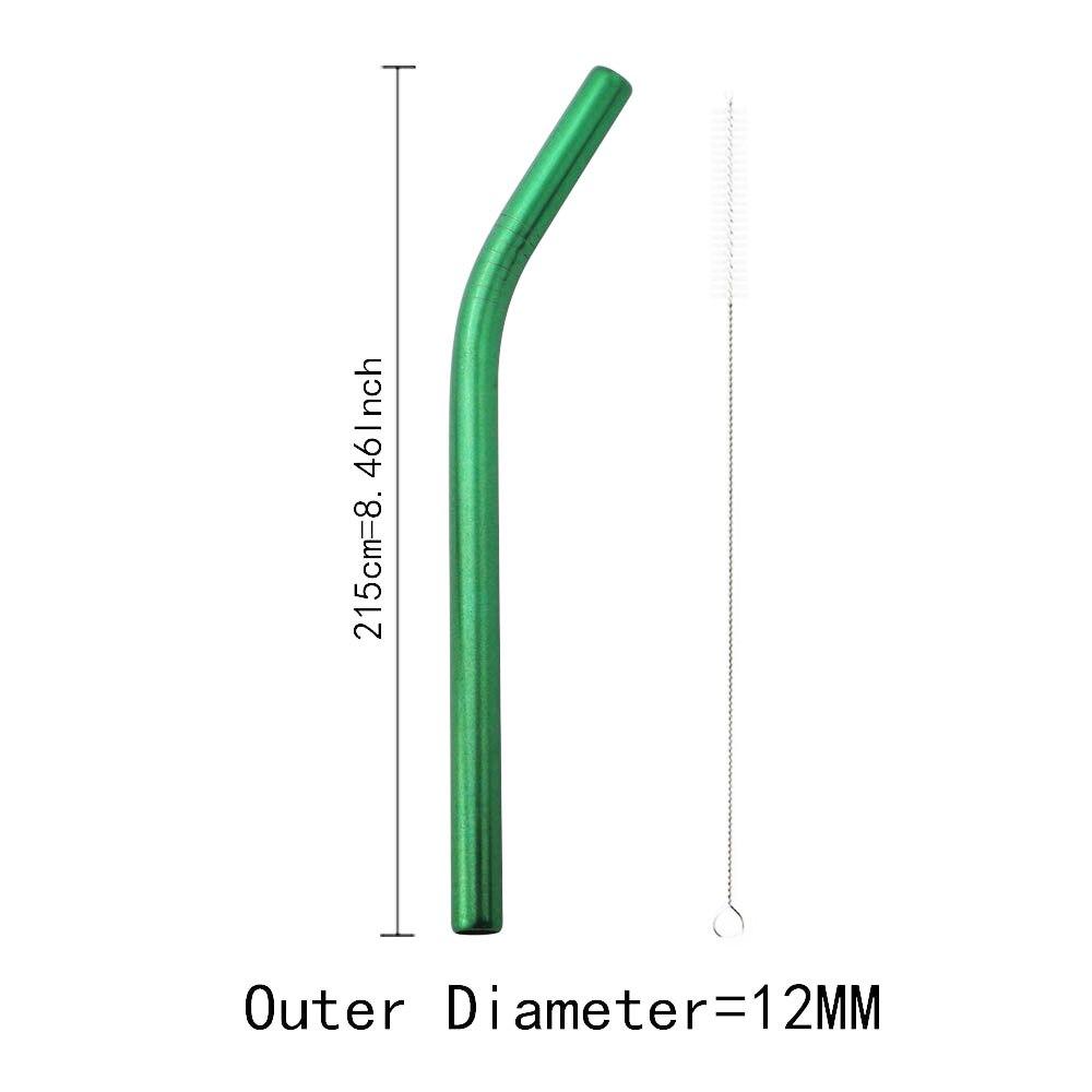 Vícebarevná pitná brčka Ekologická nerezová brčka na nápoje s čisticím kartáčkem