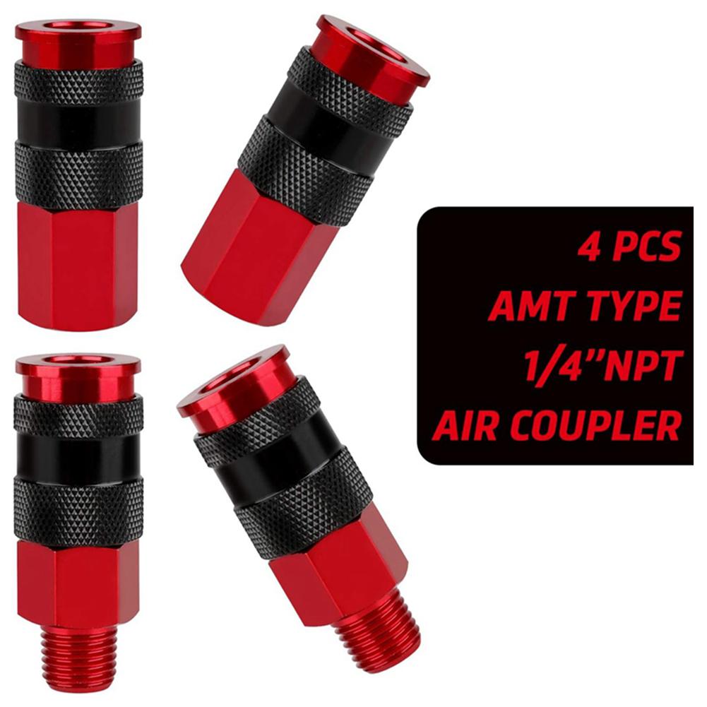 For Air Compressors Air Compressor Hose Accessories Air Compressor Kit Aluminum Coupler Push-in Coupler Red Coating
