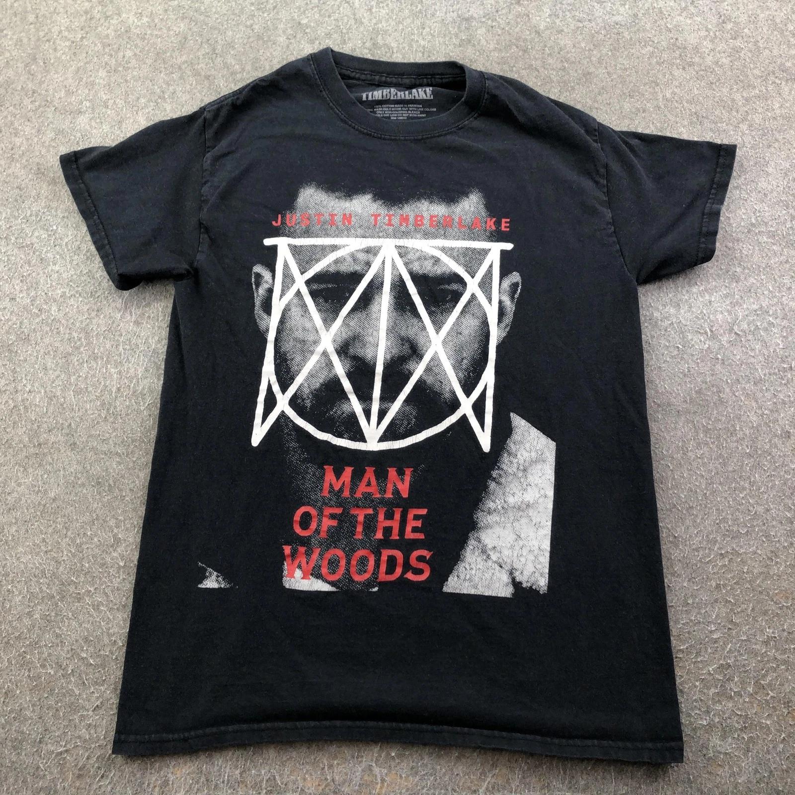 

Justin Timberlake Shirt Mens Small Black Man Of The Woods Tour Graphic Tee XL