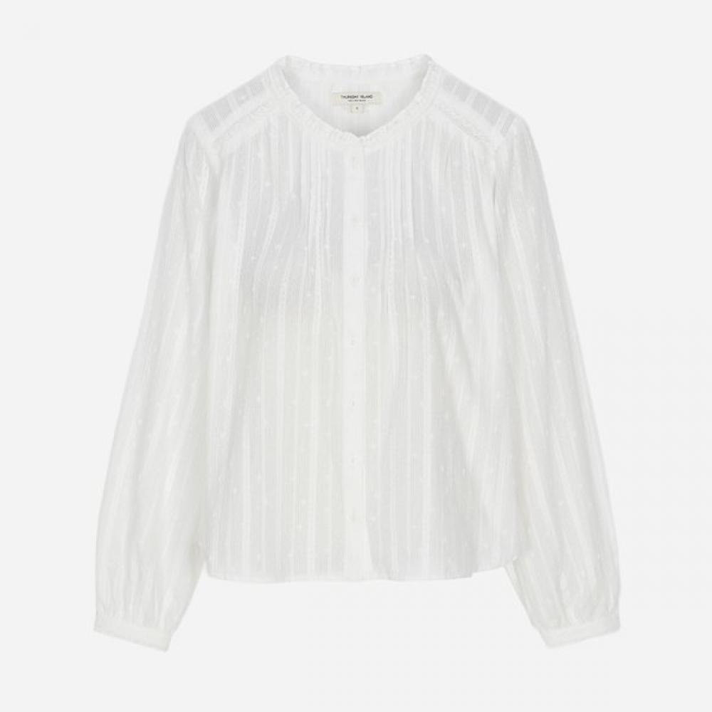 Thursday Island Lace Jacquard Pintuck Blouse T266mbl155w