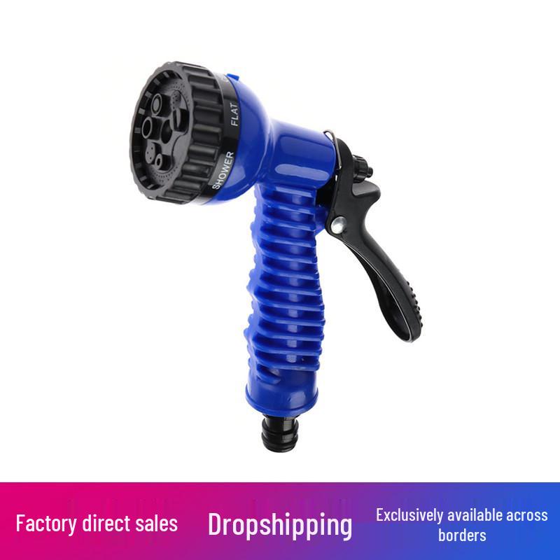 ABS7 Multi-Function Water Spray Gun - Convenient 7-Mode Household and Car Wash Tool, Blue Blue 7-Function Water Spray Gun синий