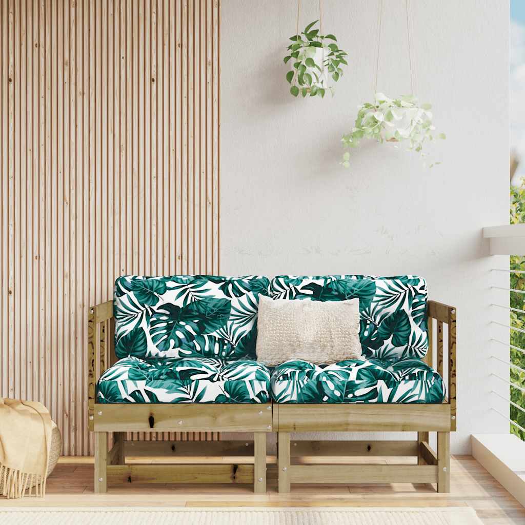Corner Sofa Set with Cushions 2 pcs Pressure Treated Pine Wood