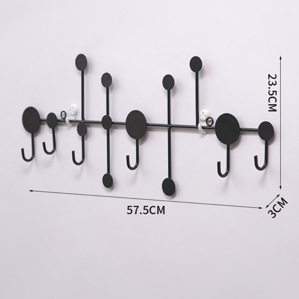 Metal 5/6 Hooks Rack Wall Mounted Towel Clothing Hanging Stand Door Hook Entryway Kitchen Utensil