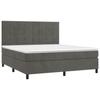 3143032 vidaXL Lit à sommier tapissier et matelas Gris foncé 160x200cm Velours