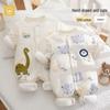 Winter-Ready Baby Bodysuit: 120g Thick Cotton Padded Romper, Pure Cotton Crawling Suit