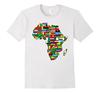 Afrikaanse Afrika Landen Vlag Kaart Unisex T-shirt Korte Mouw Casual 100% Katoen T-shirts