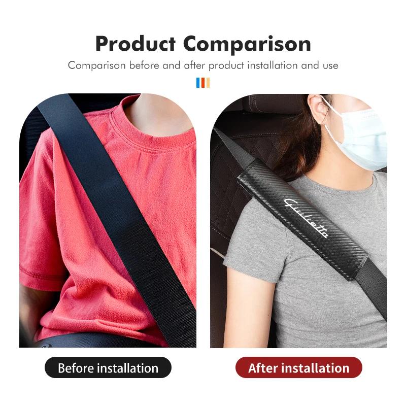 Car Stickers For Alfa Romeo Car Seatbelt Shoulder Protector Cover Carbon Fiber Safety Belt For Alfa Romeo 159 Giulietta 156 147