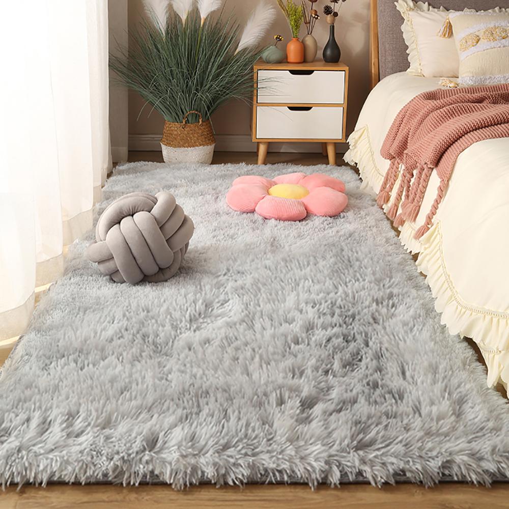 

Plush Carpet For Living Room Shaggy Bedroom Rug Rectangular Bedside Sofa Area Floor Mat Room Area Rug Customizable Home Decor 40X60cm 15.7x23.6in