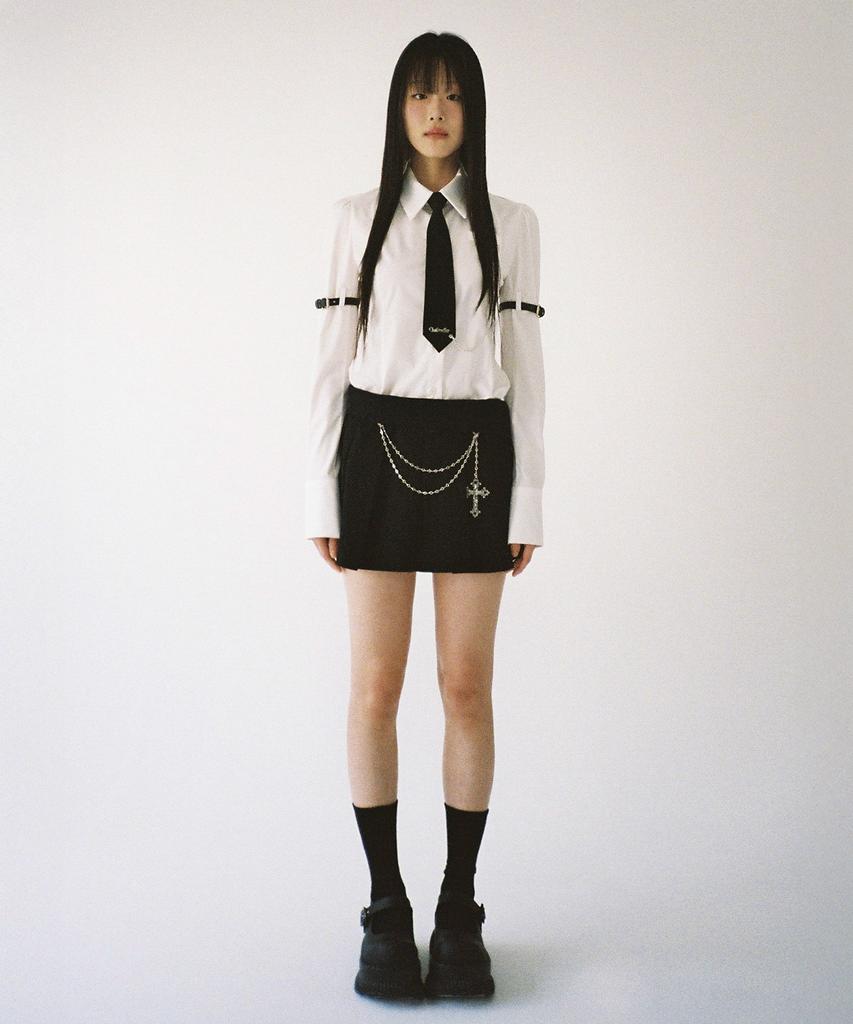 Keulleosseutyudio Sleeve Belt Tie Shirt - White