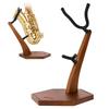 STRICH Saxophone Stand, Solid Wood, for Alto and Tenor, Stable Floor Stand Holder with Heavy Base, Walnut Color, FH-4
