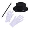 Boys Girls Circus Ringmaster Showman Magician Costume Halloween Tailcoat Jacket with Hat Gloves Outfits for Fancy Party