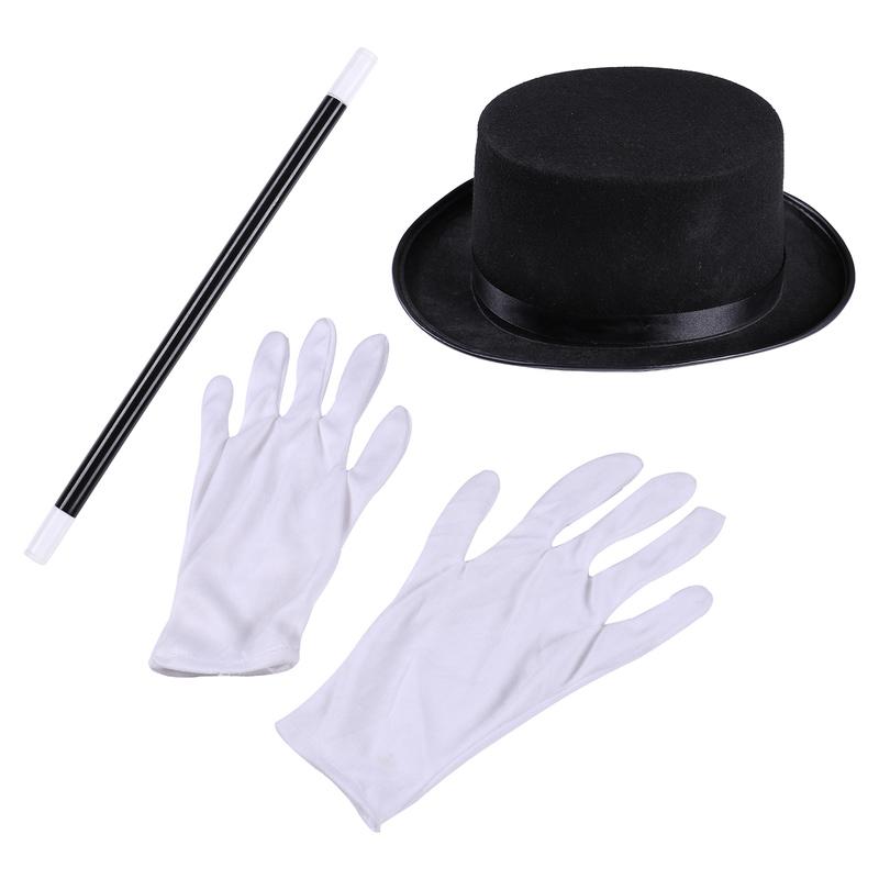 Boys Girls Circus Ringmaster Showman Magician Costume Halloween Tailcoat Jacket with Hat Gloves Outfits for Fancy Party
