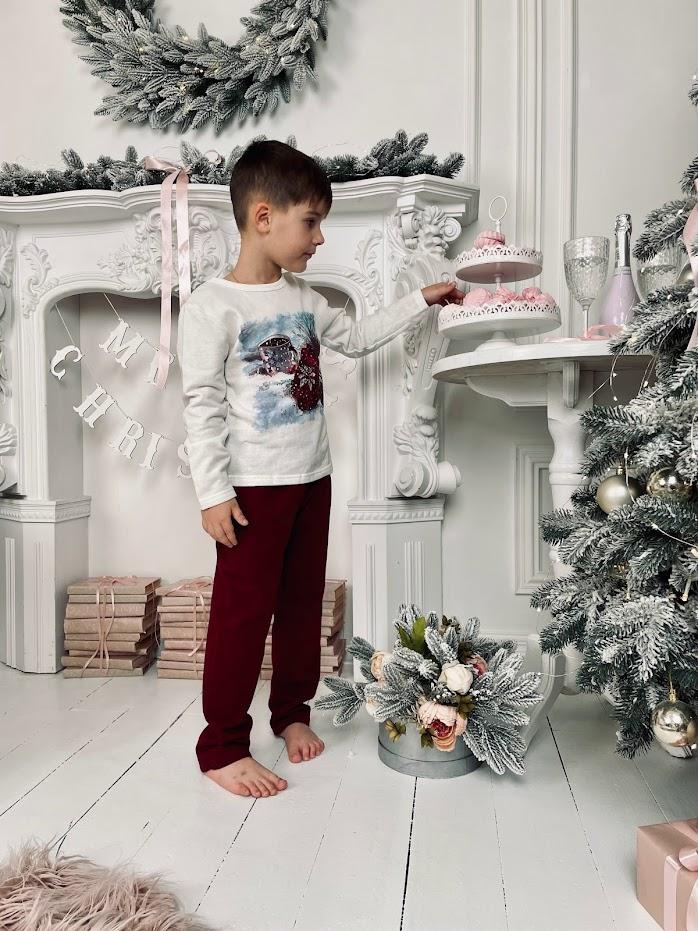 Kids’ Family Look Pajama Set – Warm Sleepwear with Christmas Print, Winter, 6076-7 HC