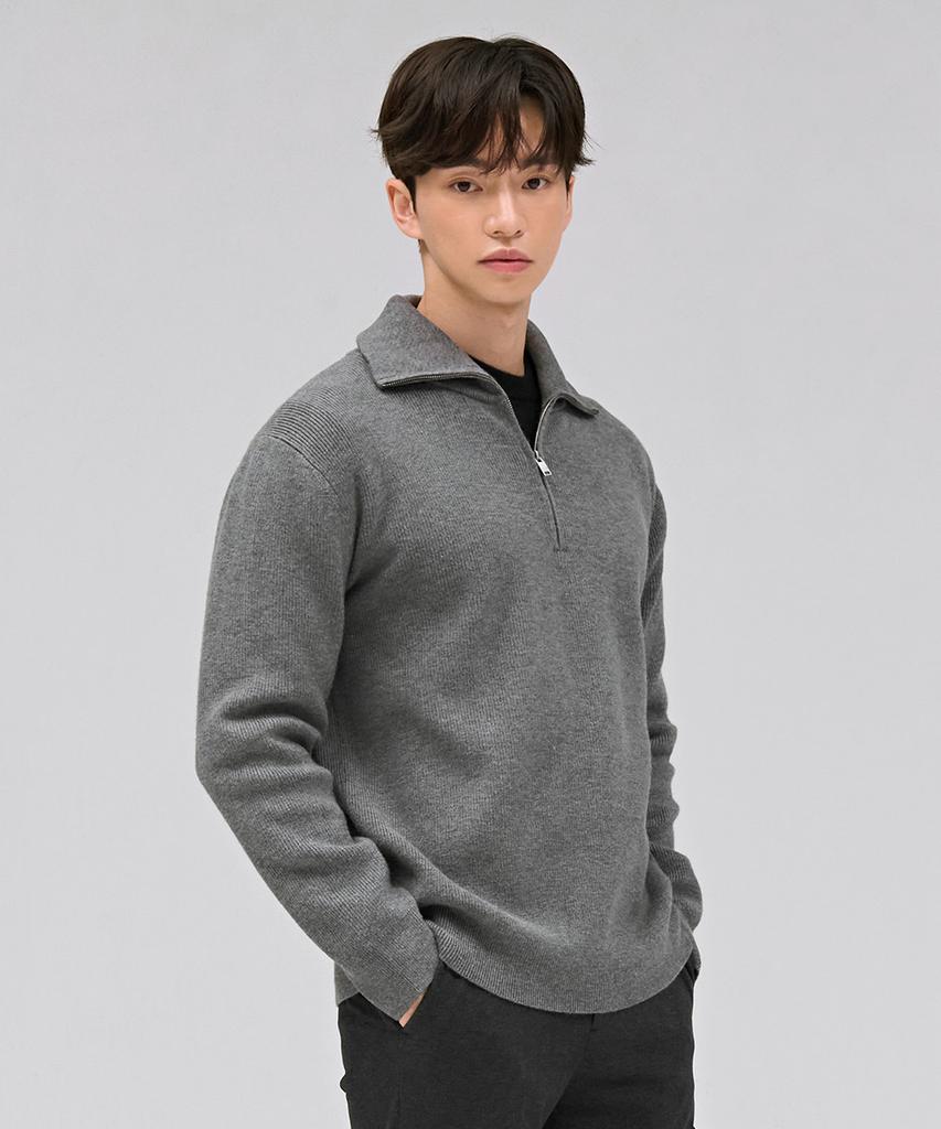CHASECULT Men'S Half-Zip Sweater - Charcoal