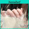 Exquisite Bridal Nail Tip With Galaxy Diamond Radiant Translucent Stylish Detachable