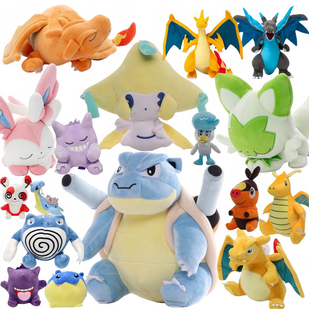 Pokemon Pikachu Plush Blastoise Sprigatito Jirachi Poliwrath Charizard Sylveon Gengar Peluche Toys Hobbies Exquisite Kid Gifts