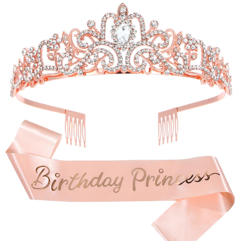 

Набор хрустальной короны и принцесской ленты для дня рождения One Size