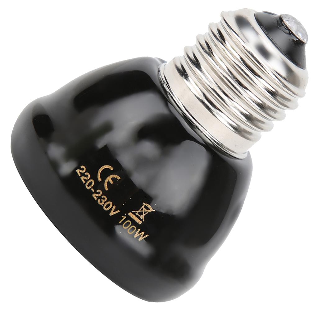 E27 Animal Heating Lamp Harmless and LightFree Black Ceramic Heating Lamp for Reptiles 220230V
