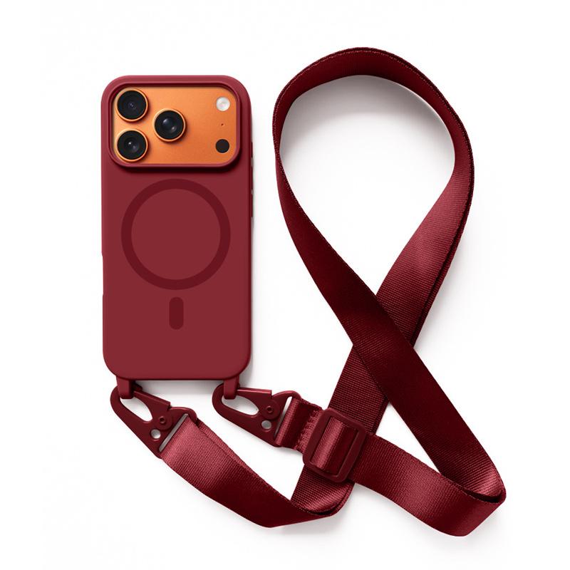 Crossbody Lanyard Case For iphone 17 Air 16 15 14 13 12 Mini 11 Pro Max Plus For Magsafe Silicone Soft Magnetic Back Cover