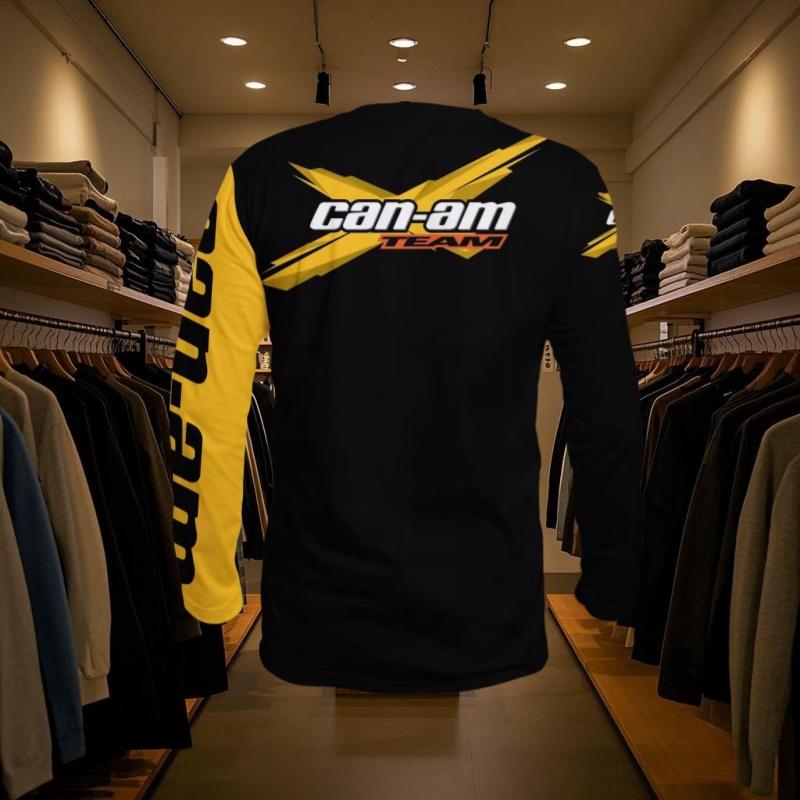 3D Neues Motorradrennen Langarm Rundhals T-Shirt für Männer und Frauen Mode Can Am Team Langarm T-Shirt