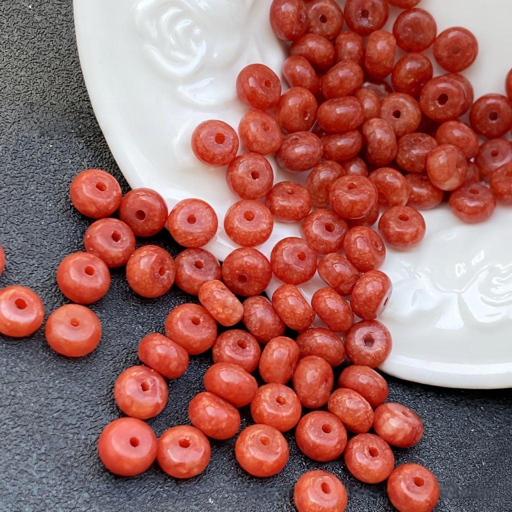 Colorful Chalcedony Abacus Spacer Beads: Oil Green & Amber for DIY Bracelet Bodhi Accessories