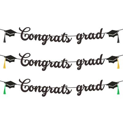 Congrats Grad Sign For High School College Celebration Handmade Graduation Decoration For Photo Backdrop