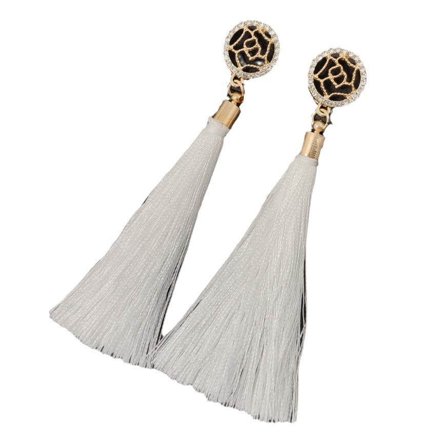 Europäischer & Amerikanischer Modetrend Damen Rosenquasten-Ohrringe - Überlanges Design